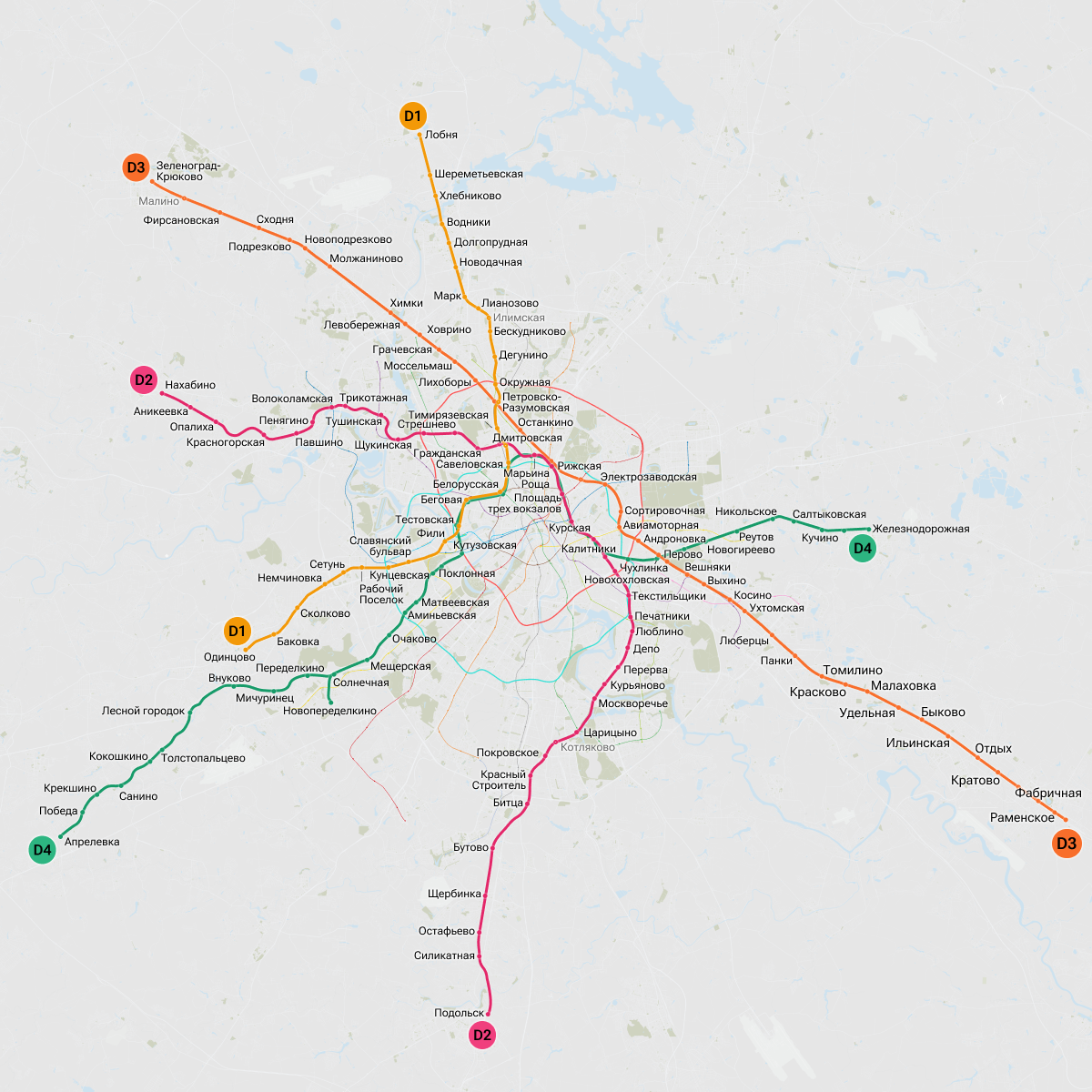 Карта мцд москвы 2023 с новыми станциями